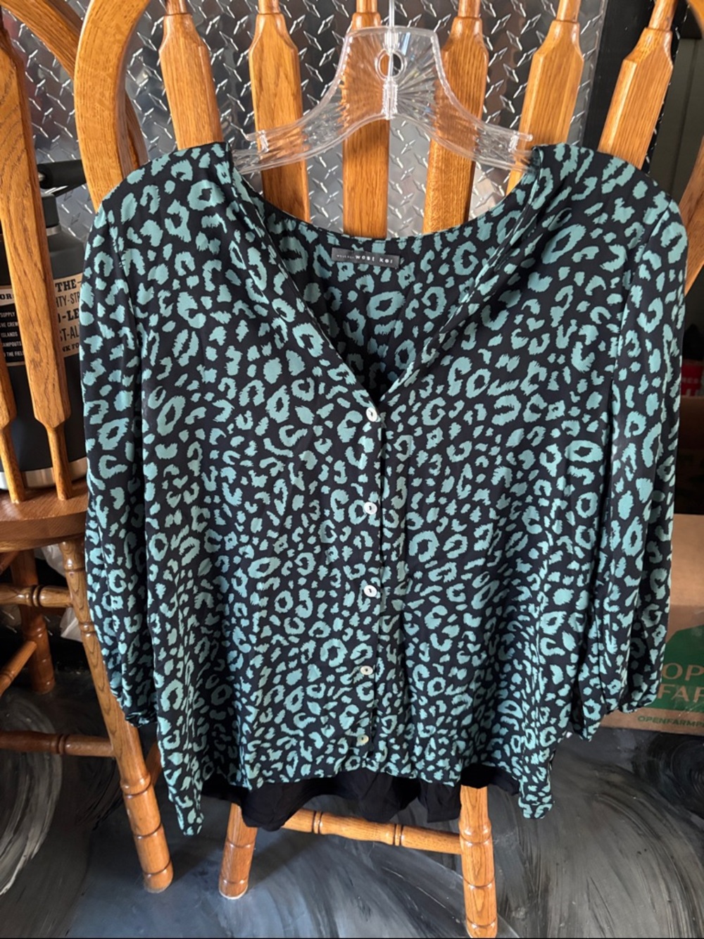 Cheetah print silky blouse